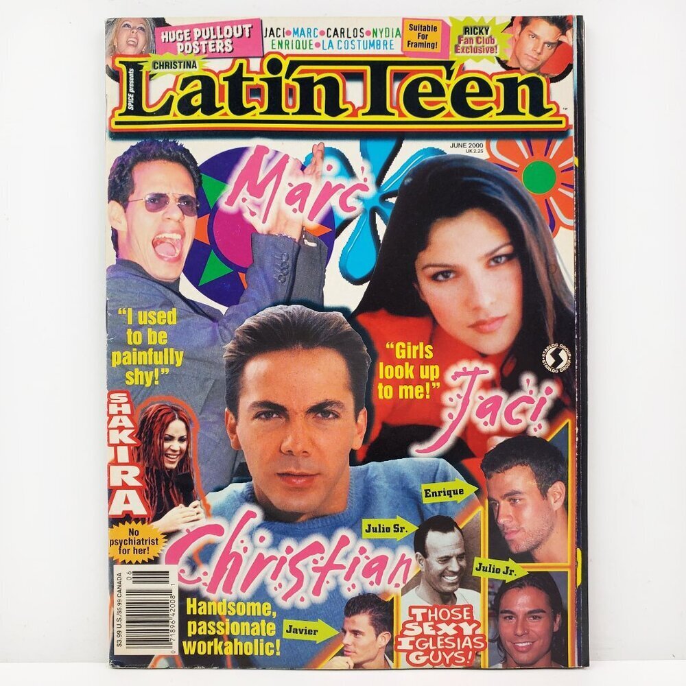 Latin Teen Magazine VTG 2000 Aguilera Iglesias Ricky Martin Shakira w/ Posters